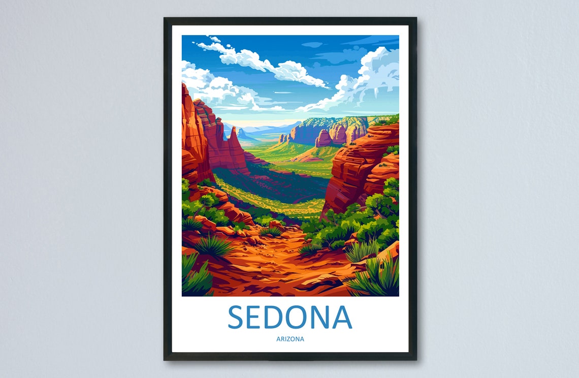 Sedona Travel Print Sedona Home Dcor Arizona Art Print Sedona Wall Print For Sedona Gift Wall Hanging Arizona Sedona Desert Artwork Dcor