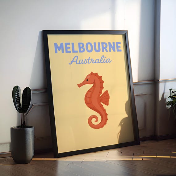 Melbourne Preppy Poster Wall Art Decor Home Dcor Gift Australia Lover Travel Souvenir Print