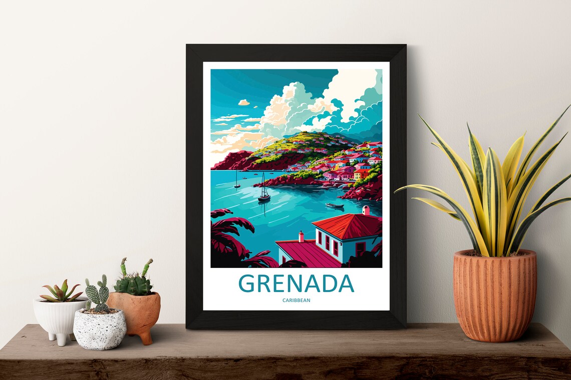 Grenada Travel Poster, Caribbean Travel Art Print - Image 3