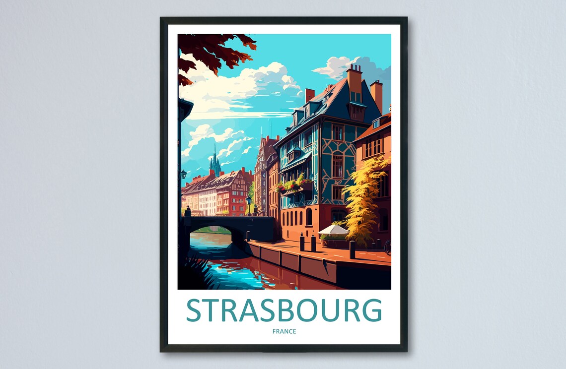 Strasbourg Travel Poster, France Wall Art Print