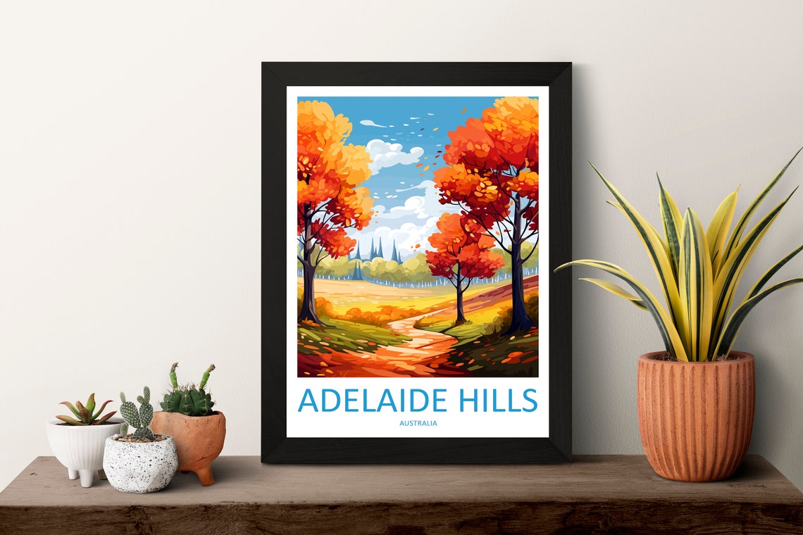 Adelaide Hills Australia Autumn Trees Country Path Warm Poster - Image 3
