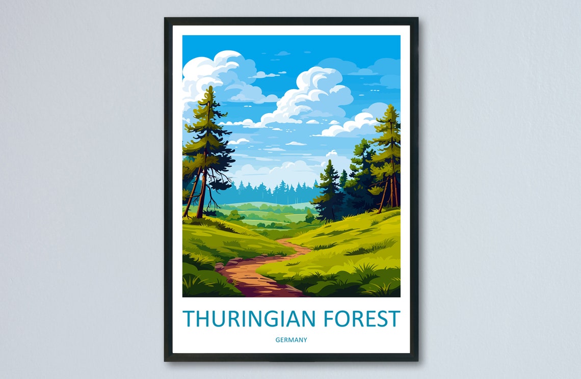 Thuringian Forest Germany Pine Hills Path Woodland Trail Poster