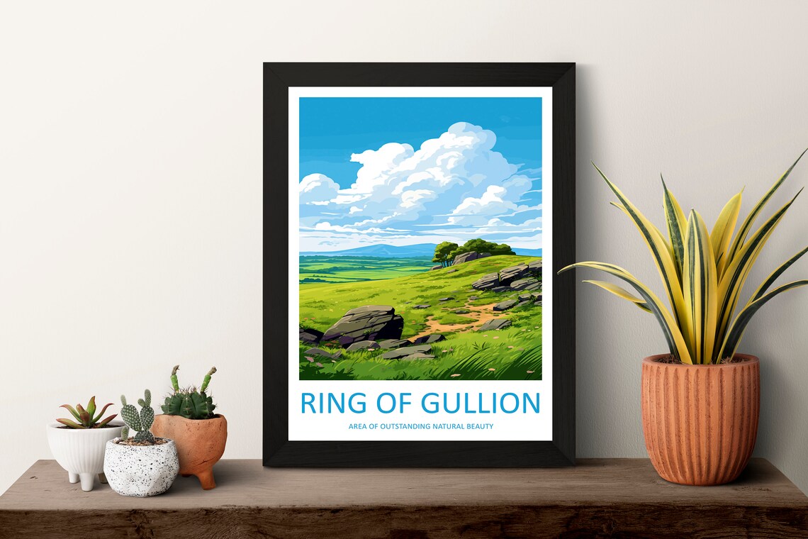 Ring of Gullion Rocky Hill Summit Wide Views AONB Travel Poster - Image 3