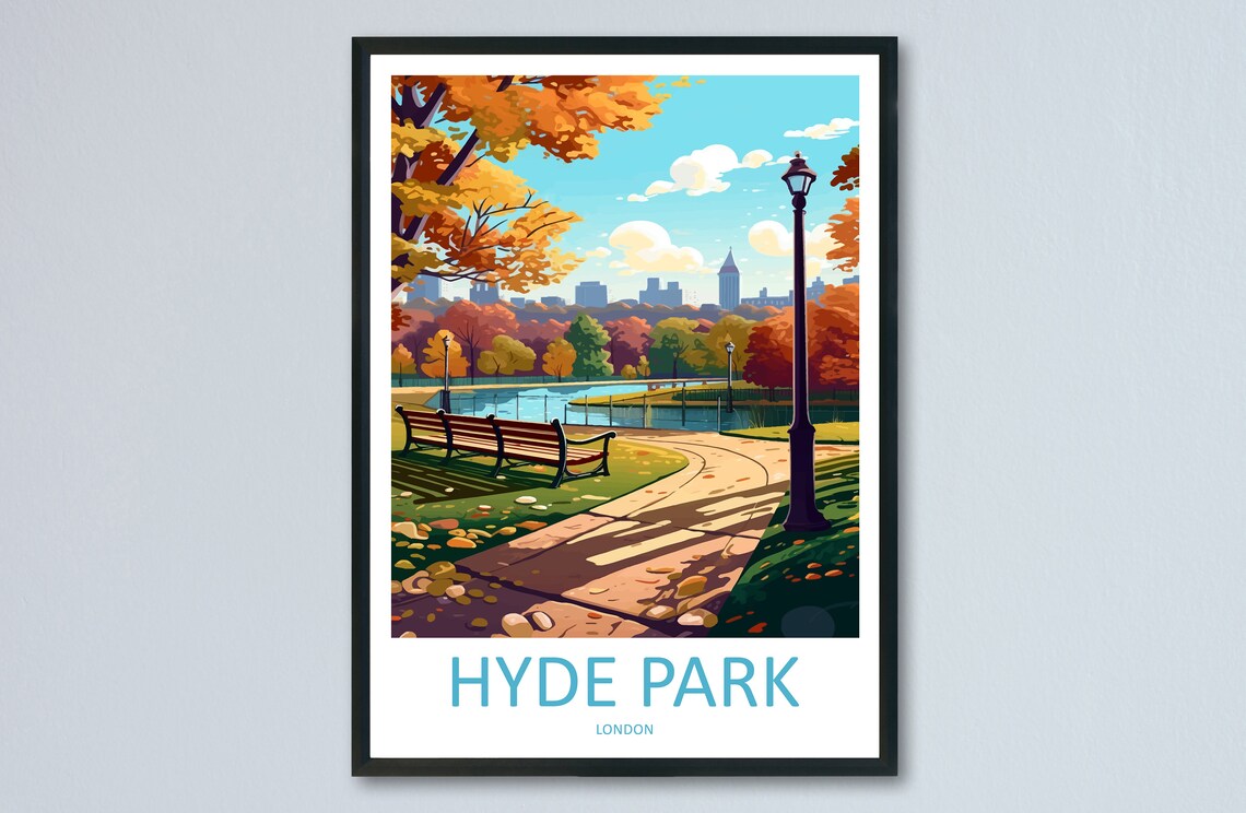 Hyde Park Travel Poster, London England Wall Art