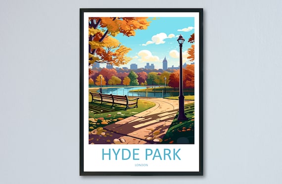 Hyde Park Travel Poster, London England Wall Art