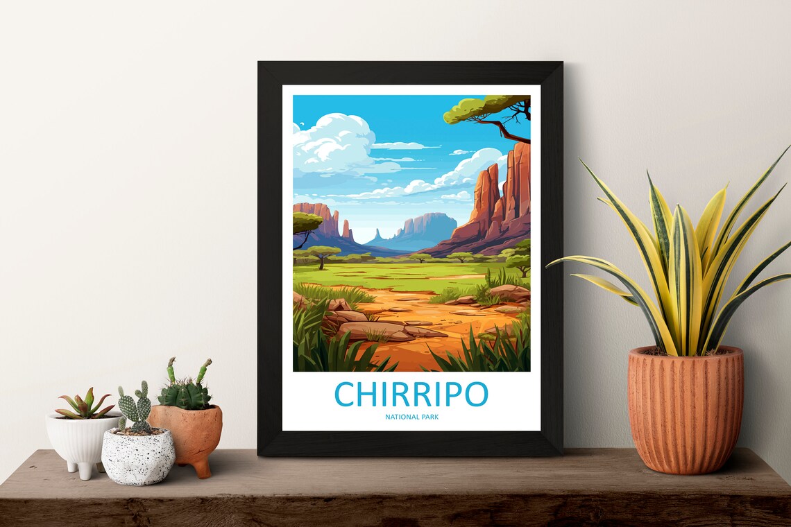 Chirripo National Park Canyon Red Rock Valley Vintage Travel Poster - Image 3
