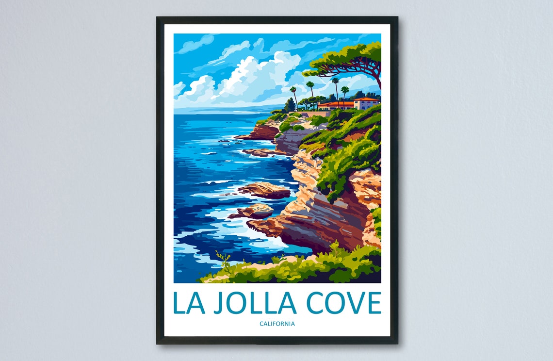 La Jolla Cove California Dramatic Ocean Cliff Scenic View Poster