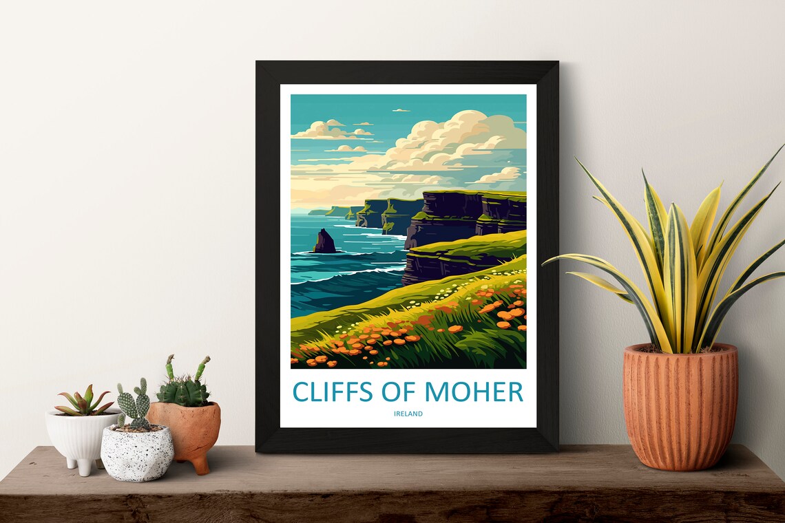 Cliffs Of Moher Travel Poster, Ireland Landscape - Image 3