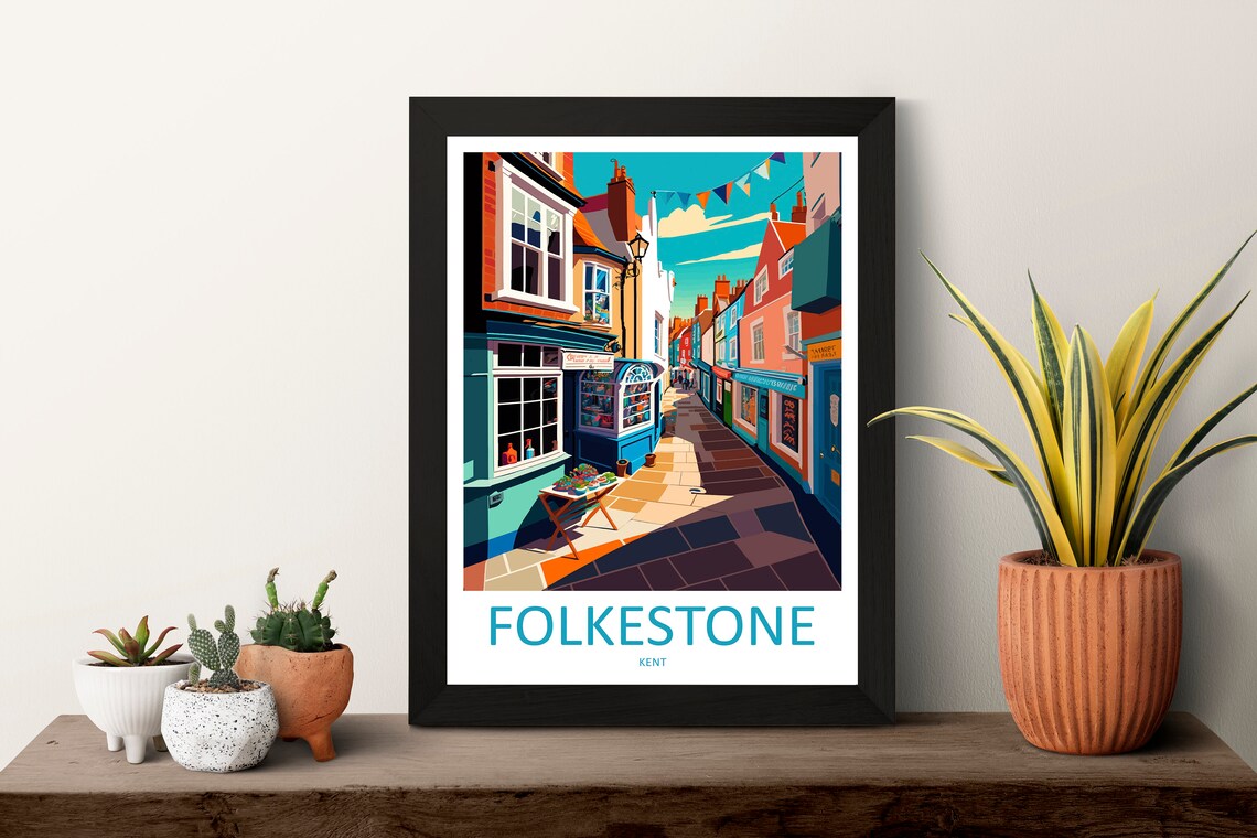 Folkestone Travel Poster, England Wall Art Print - Image 3