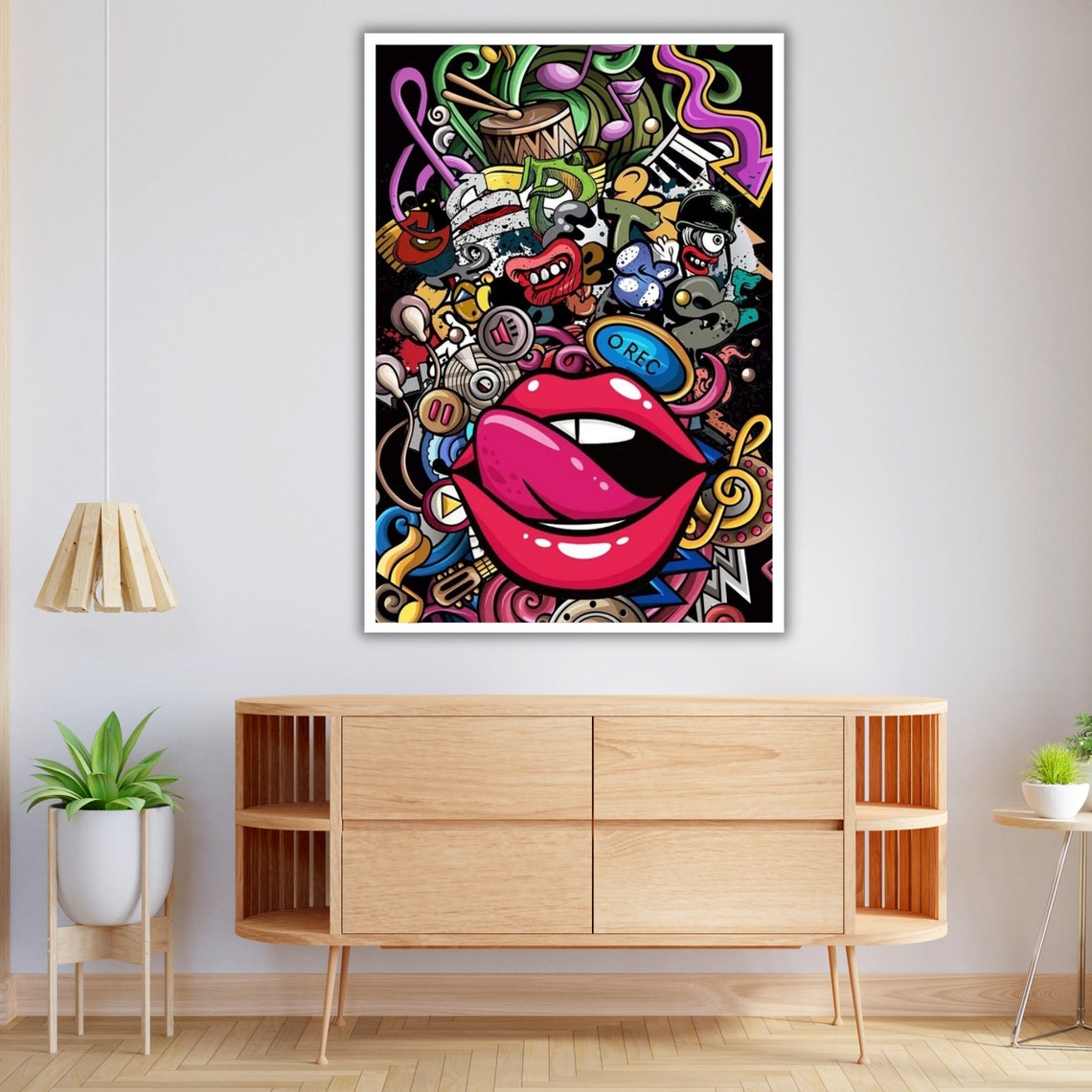Graffiti Lips, Bold Street Art Decor - Image 4