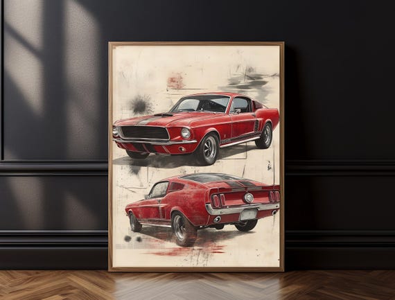 Vintage Car Print Retro Car Poster Classic Wall Art For Car Lovers Old Car Photography Gift Vintage Auto Art Decoration