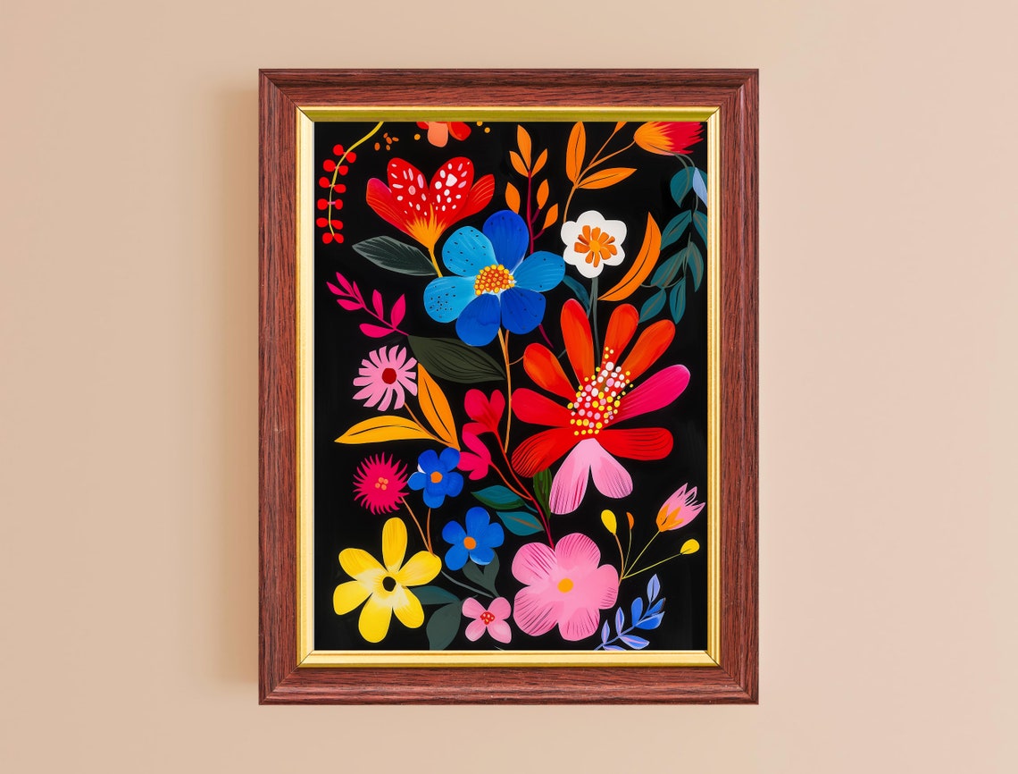 Dopamine Art Dcor Floral Wall Art Maximalist Prints For Living Room Home Office Bold Wall Art Decor - Image 6