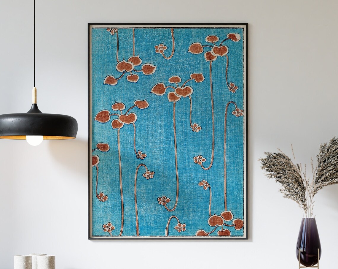 Japanese Woodblock Floral Oriental Art Print, Vine - Image 3