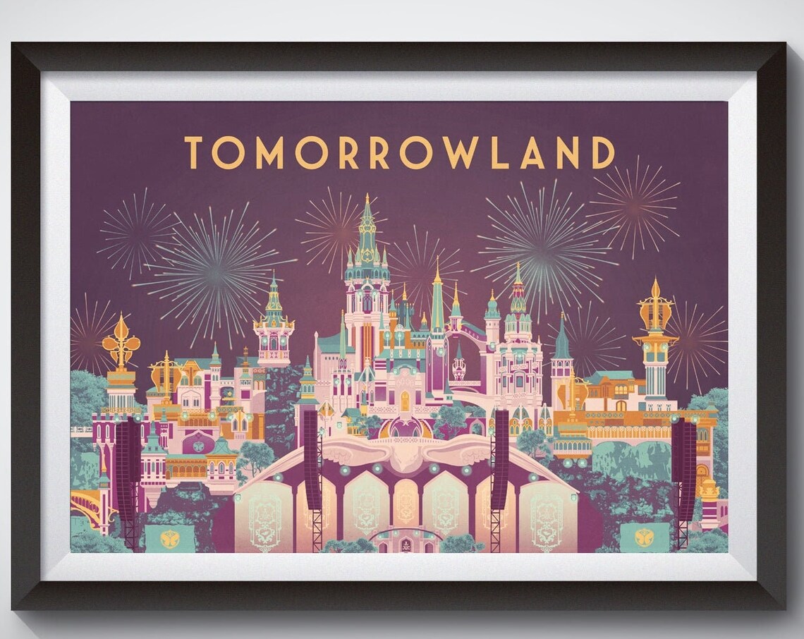 Tomorrowland 2023 Vintage Travel Poster Print