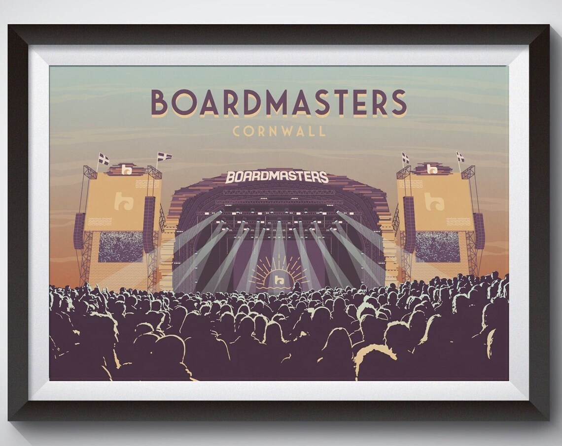 Boardmasters Festival Poster, Cornwall Travel Poster