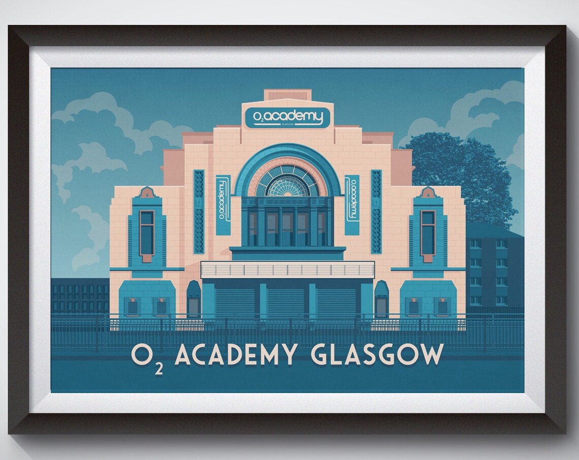 O2 Academy Glasgow Retro Travel Poster Print