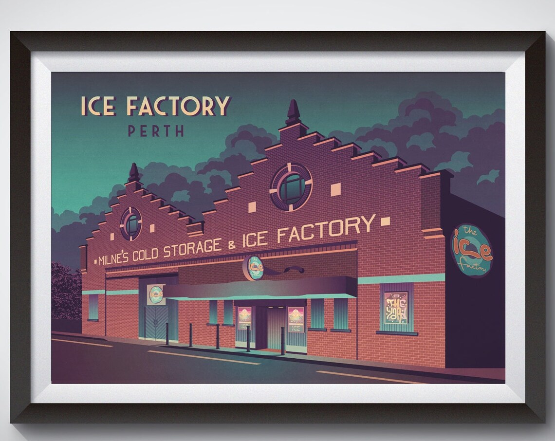 Ice Factory Perth Scotland Nightclub Brick Building Venue Poster