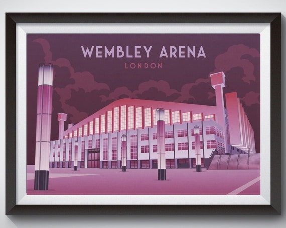 Wembley Arena Poster Music Venue Print London Travel Poster Wembley Stadium Empire Pool The Sse Arena West London Railway Poster Art
