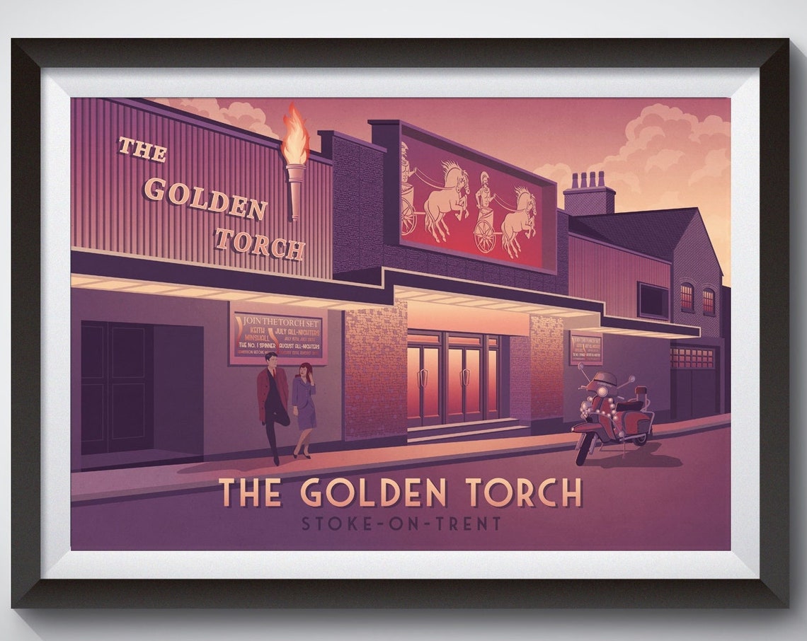 The Golden Torch Poster Northern Soul Stoke On Trent The Torch Tunstall Mod Vintage Travel Print Wigan Casino Twisted Wheel Motown