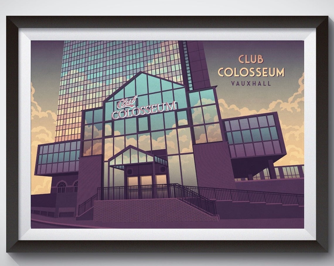 Club Colosseum Nightclub Poster Vauxhall London Travel Print Twiceasnice London Music Club Night Fabric Turnmills Bagleys Wall Art