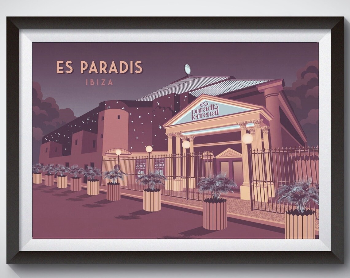 Es Paradis Ibiza Vintage Travel Poster, Spain