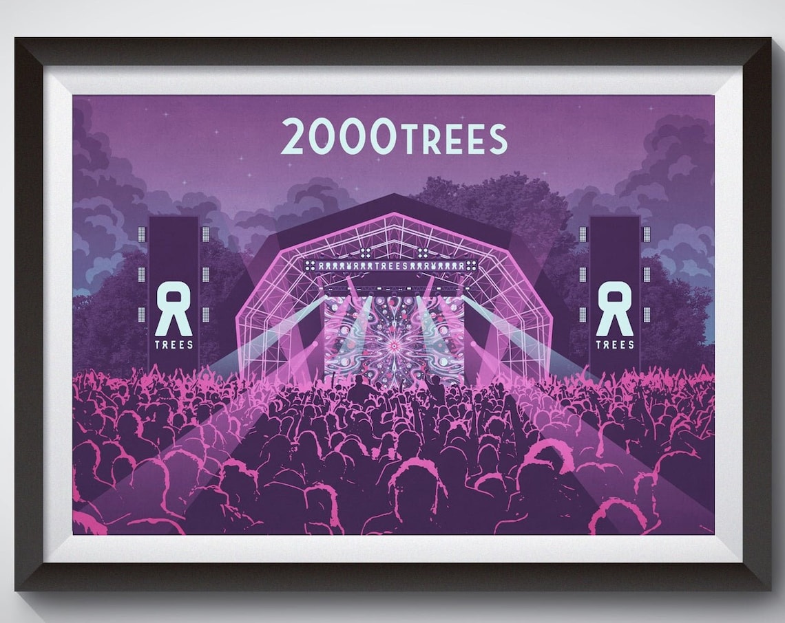 2000 Trees Music Festival Vintage Travel Poster