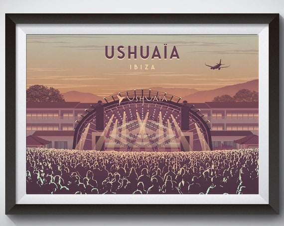 Ushuaia Ibiza Nightclub Vintage Travel Poster