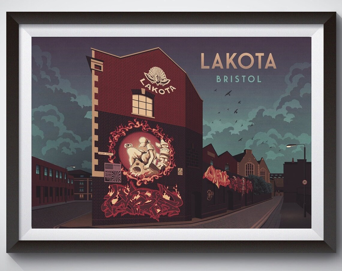 Lakota Bristol Nightclub Street Art Mural Architecture Poster