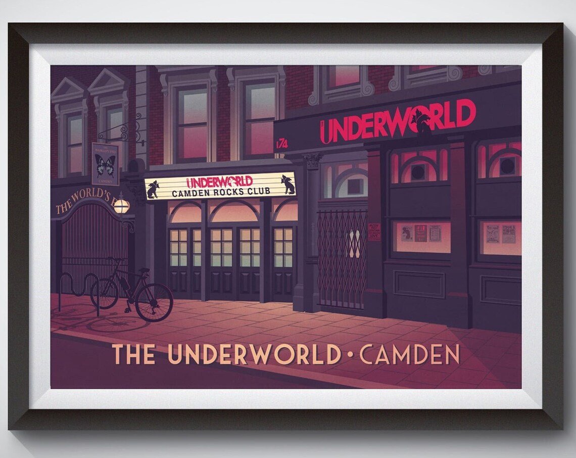 Underworld Camden Vintage Travel Poster, North London