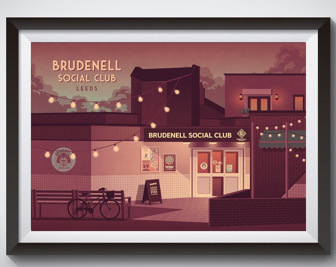 Brudenell Social Club, Leeds Vintage Travel Poster