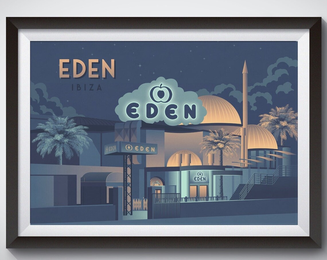 Eden Nightclub Ibiza Vintage Travel Poster