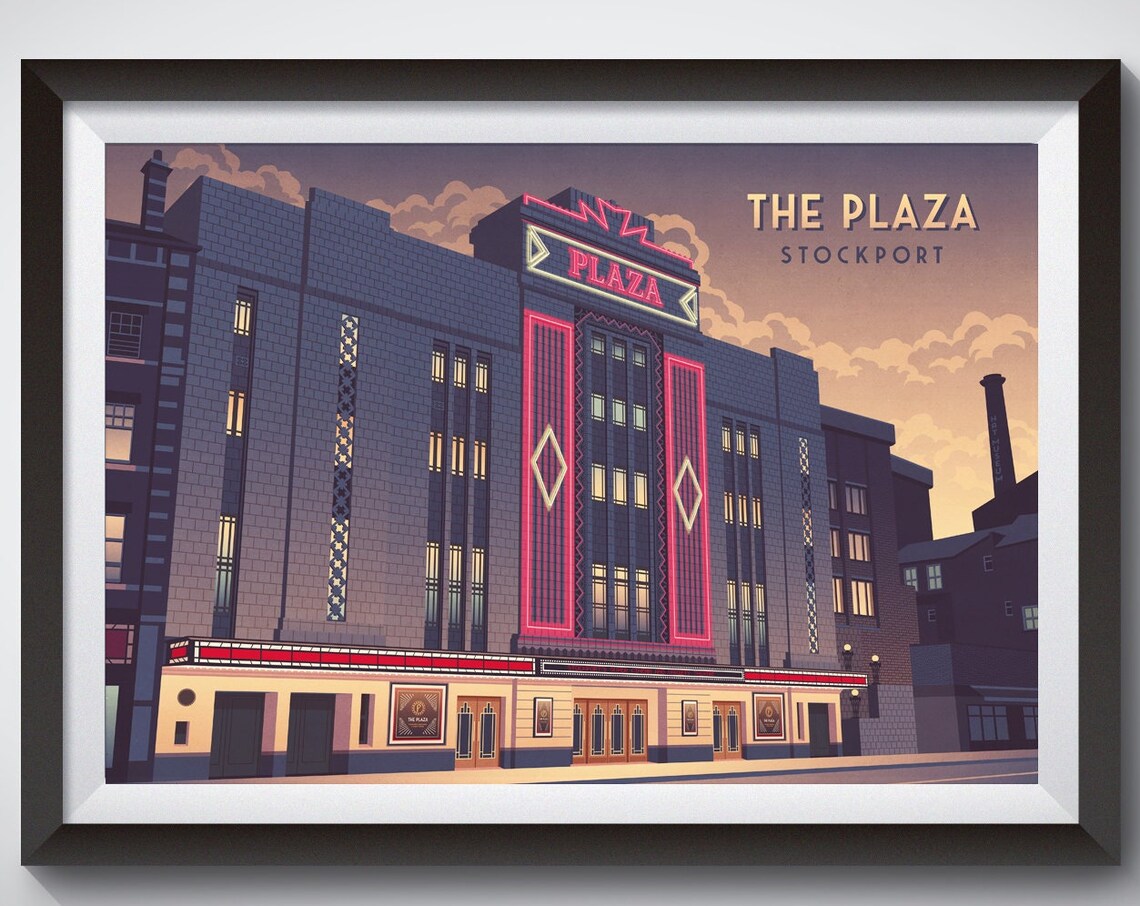 Stockport Plaza Poster, Art Deco Theatre Architecture