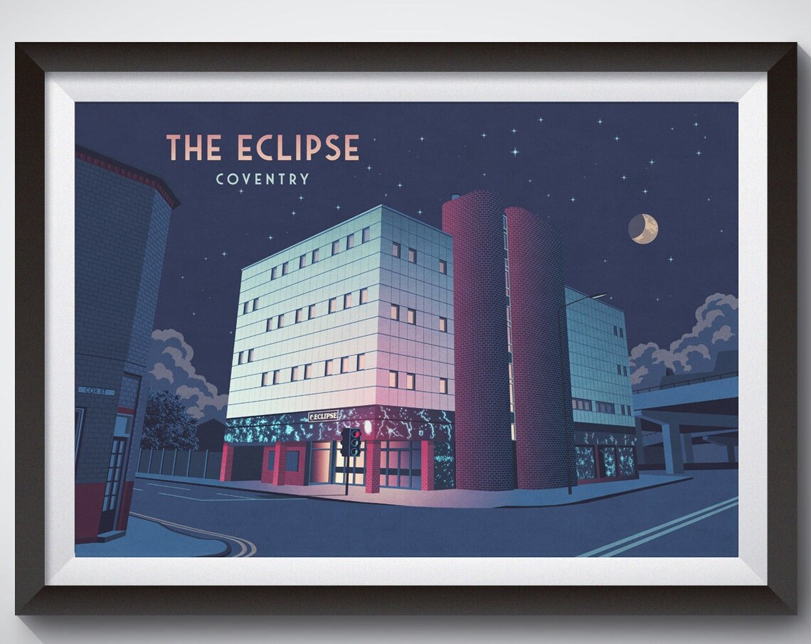 The Eclipse Coventry Nightclub Starry Night Music Venue Poster