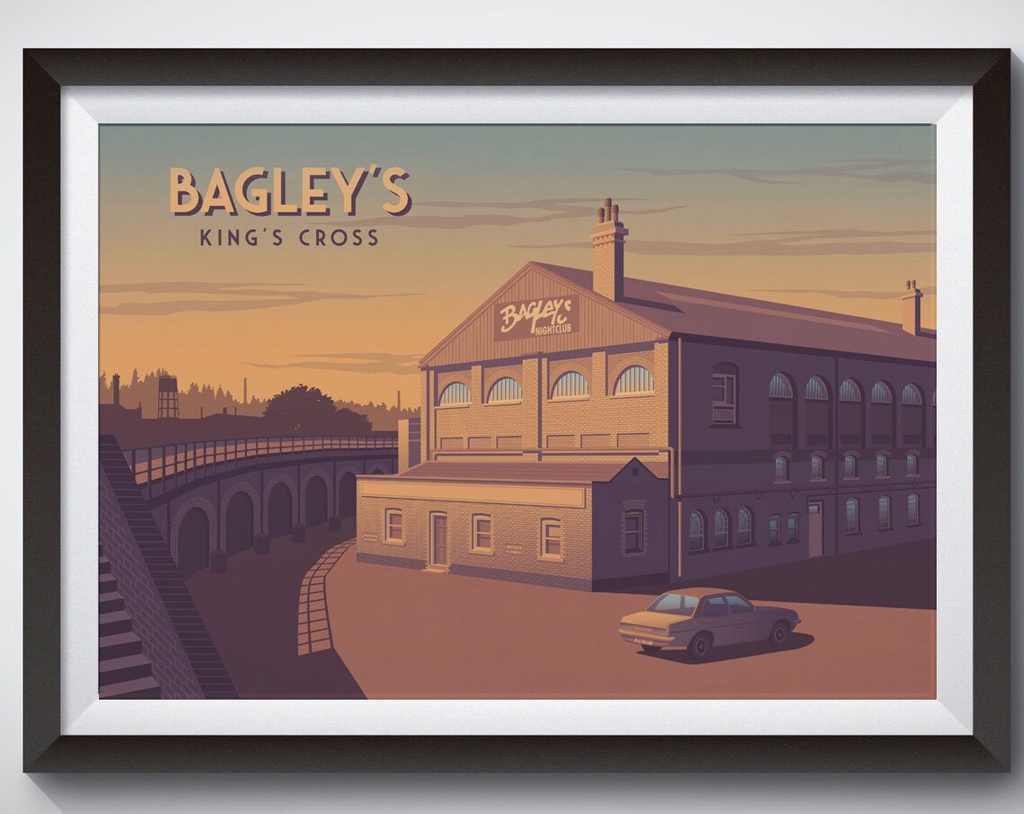 Bagleys Nightclub London Kings Cross Vintage Travel Poster