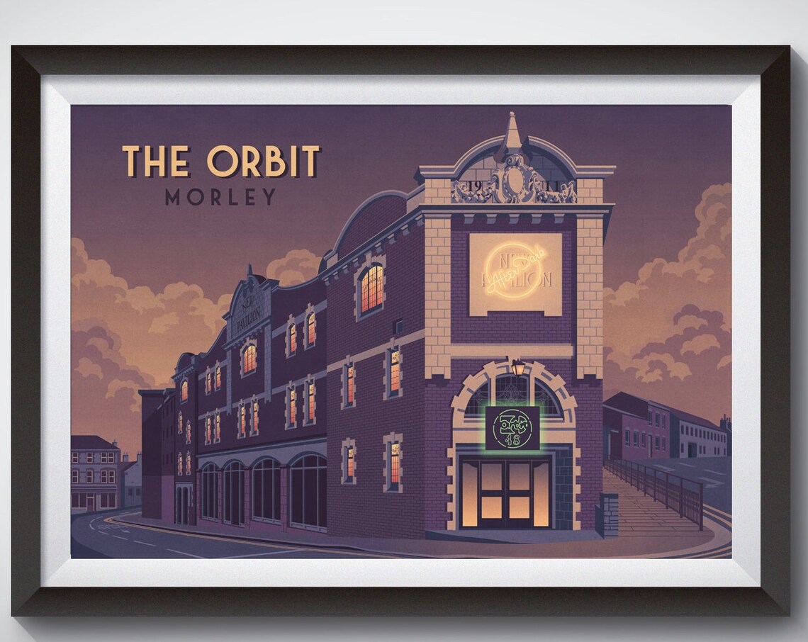 The Orbit Afterdark Nightclub Travel Poster, Morley Leeds