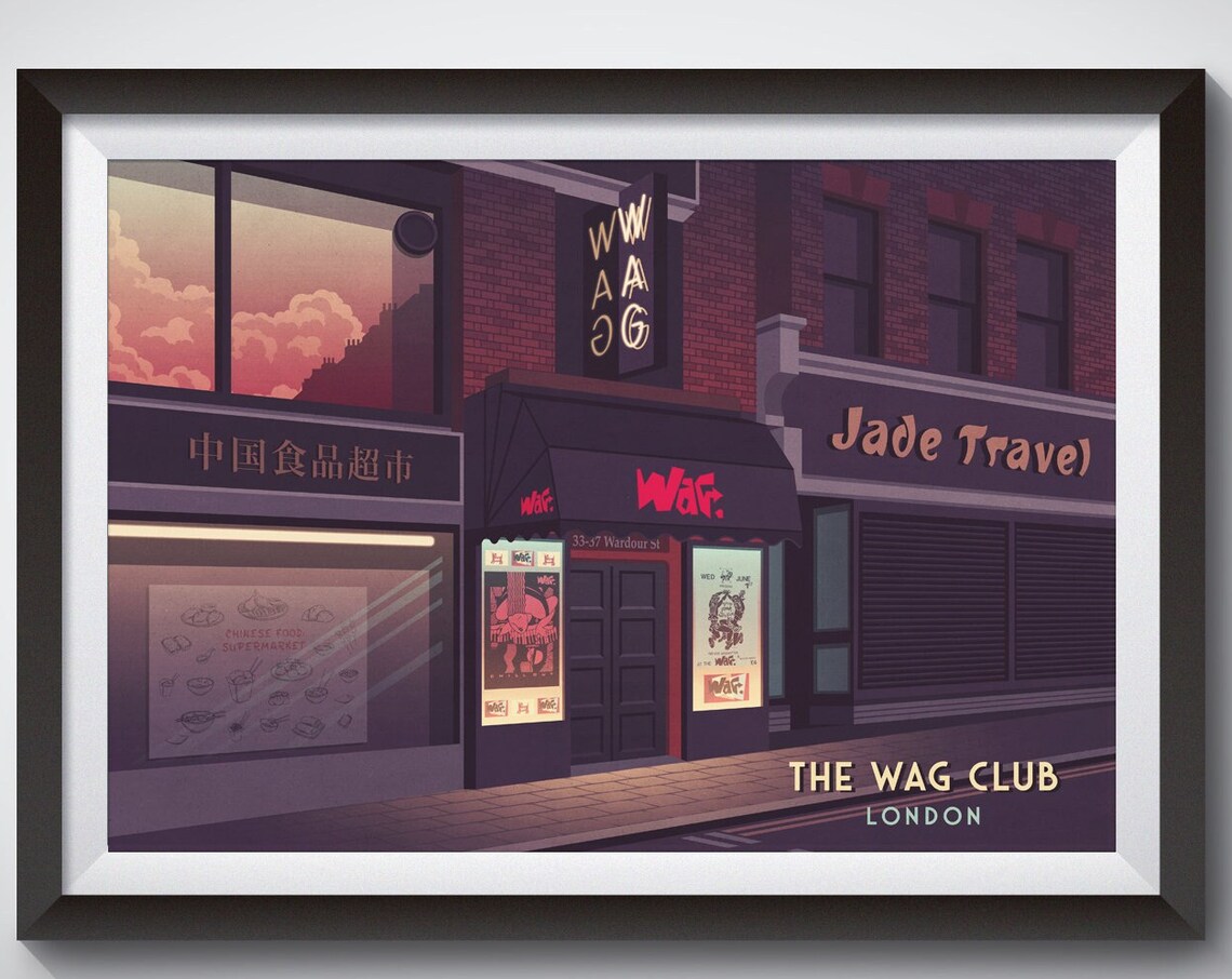 The Wag Club Wardour Street London Nightclub Scene Art Poster