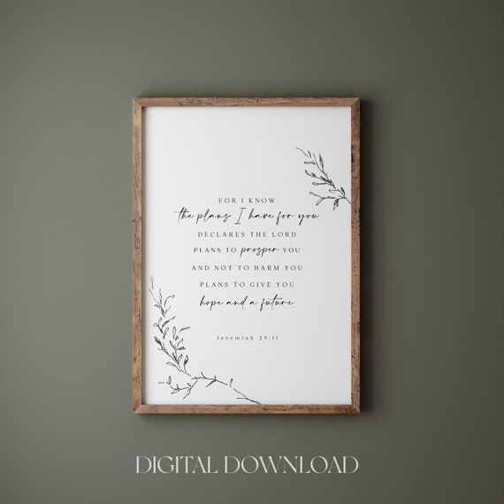 Jeremiah 29:11 Minimalist Bible Verse Art Print