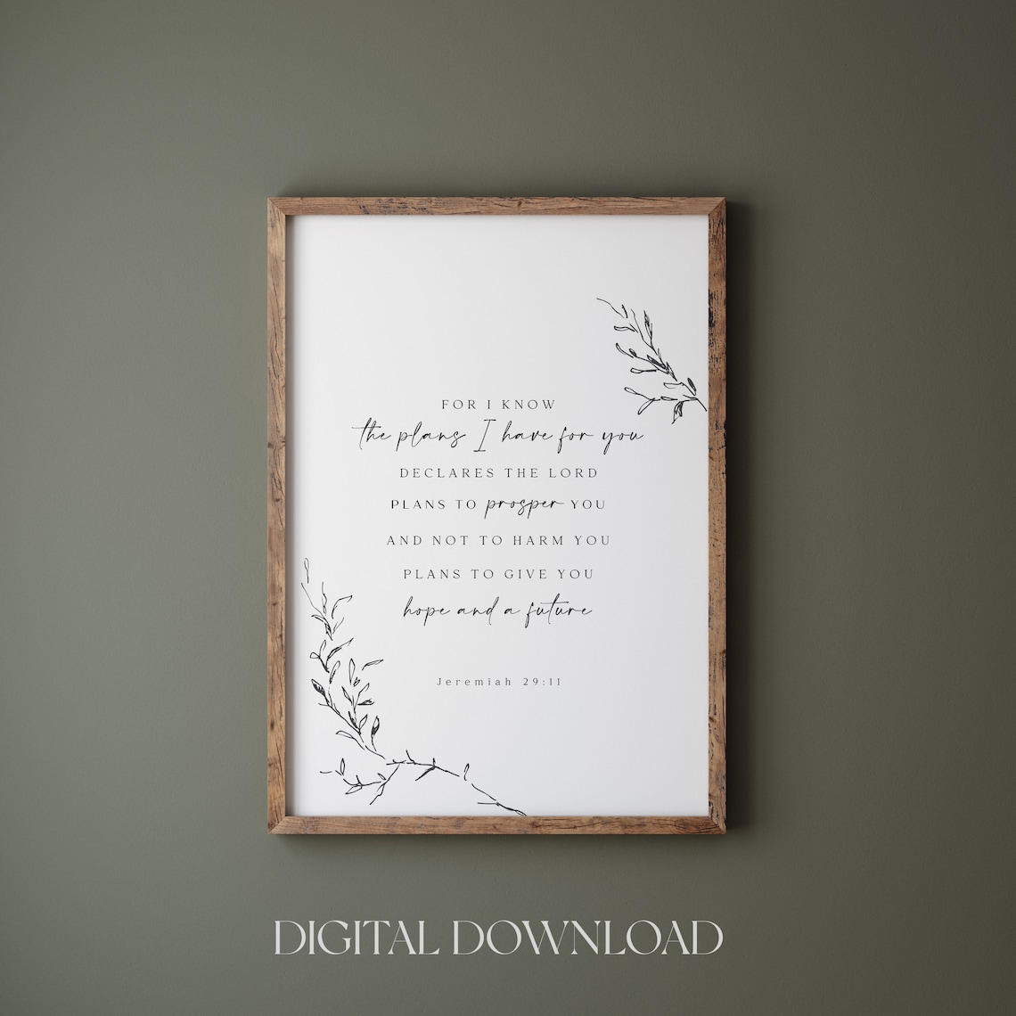 Jeremiah 29:11 Minimalist Bible Verse Art Print