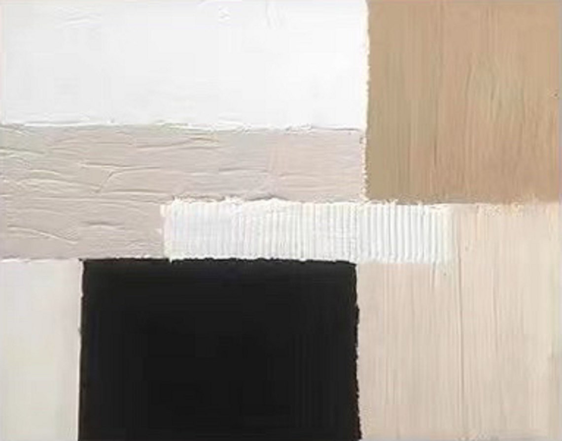 Beige And White Abstract Painting Biege White Texture Wall Art Minimalist Painting Neutral Wabiasbi Wall Painting Beige White Wall Art - Image 3