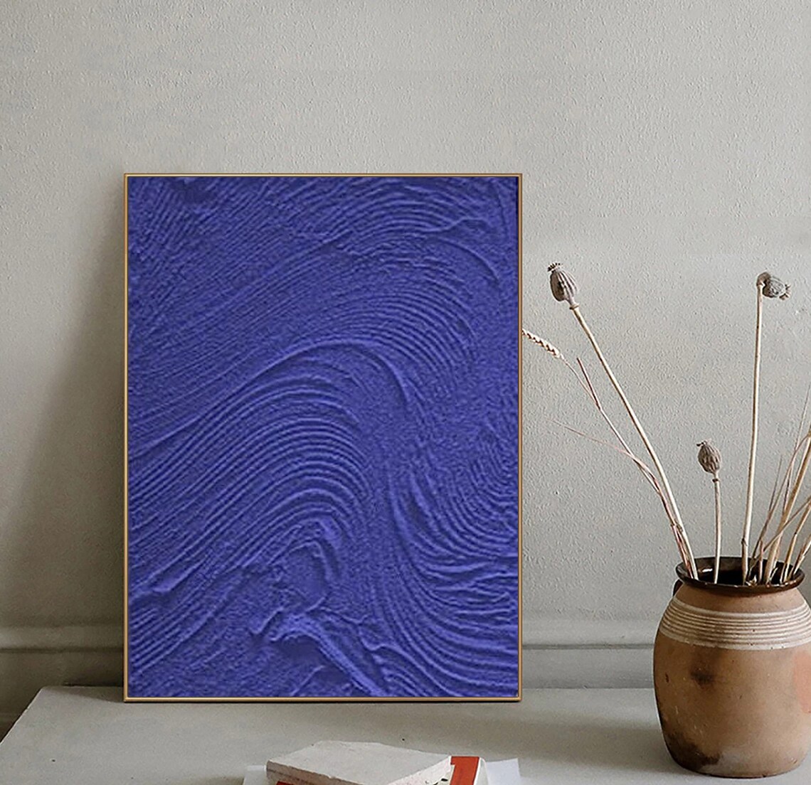 Blue 3d Textured Wall Art Blue Wall Art Blue Abstract Painting On Blue Textured Art Blue Abstract Art Painting 3d Blue Wall Art Decor - Image 4
