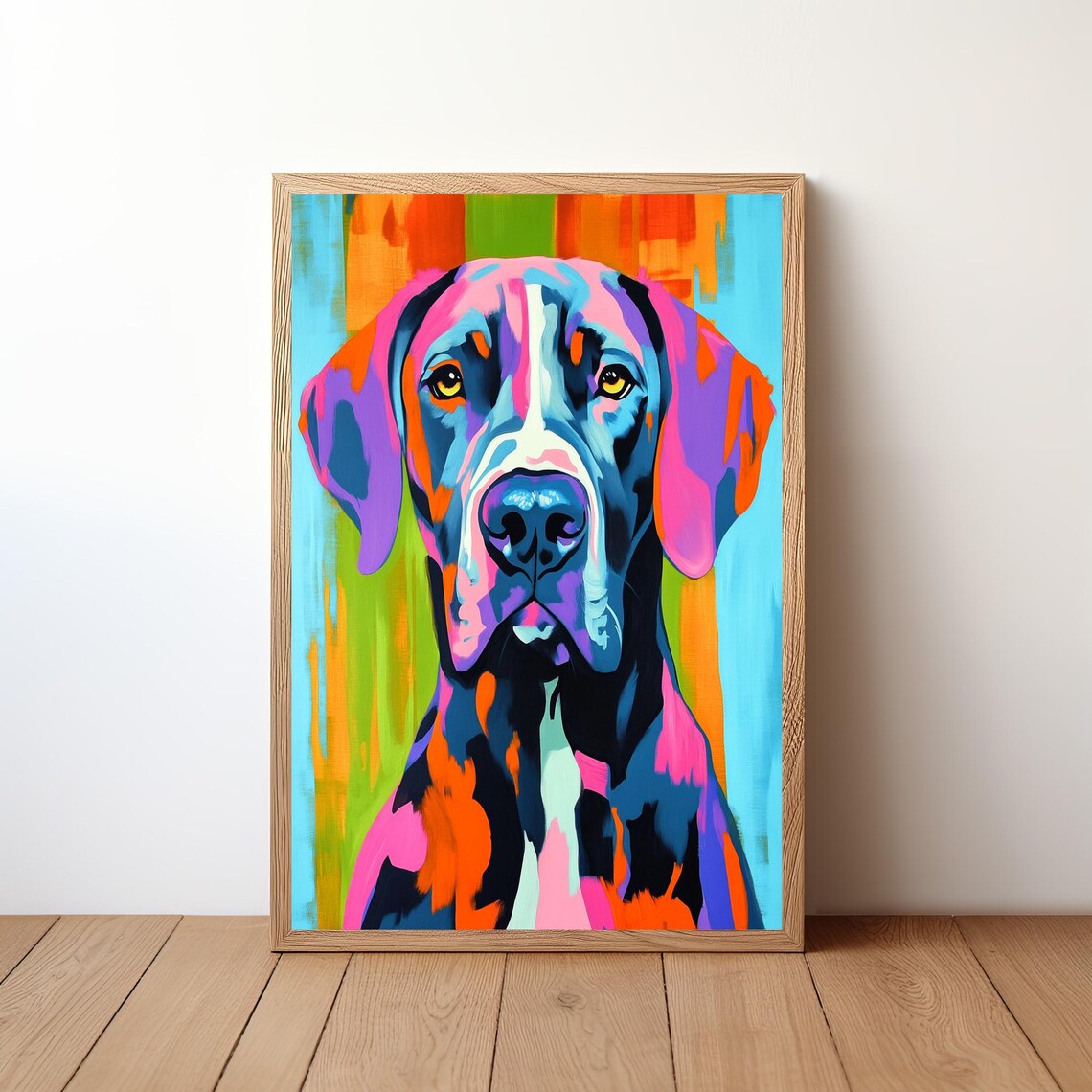 Great Dane Pop Art Dog Portrait Colorful Modern Pet Lover Wall Art