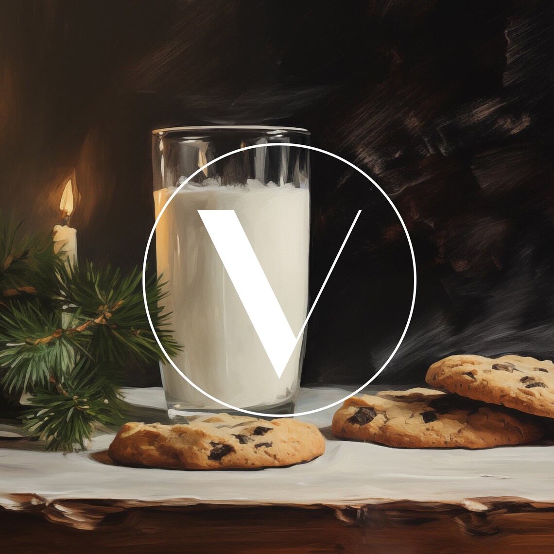 Milk Cookies Christmas Art Print, Vintage Still Life - Image 3