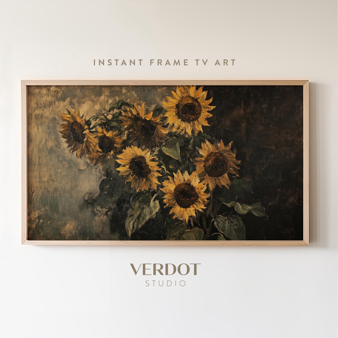 Vintage Sunflower Fall Art Print, Rustic Autumn Floral