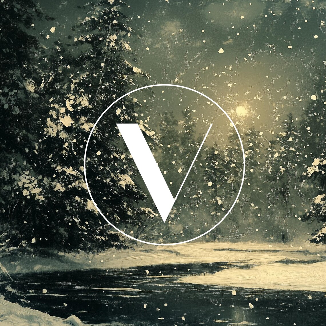 Dark Green Christmas Winter Night Holiday Poster - Image 3