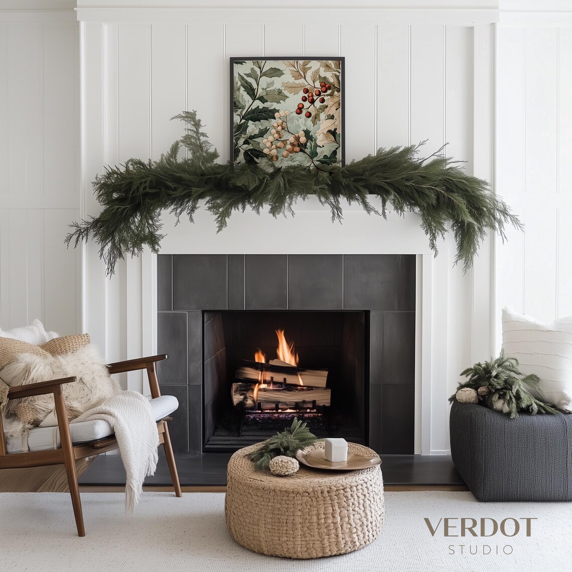 Holly Berry Christmas Print, Vintage Winter Berries - Image 3