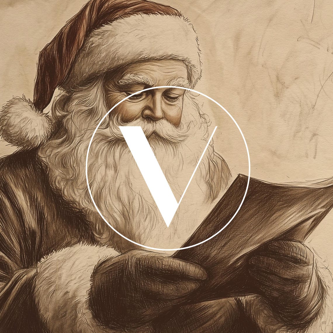 Christmas Santa Frame Tv Art Christmas Decor Vintage Santa Claus Holiday Screensaver Antique Neutral Tv Art Tv24281 - Image 3