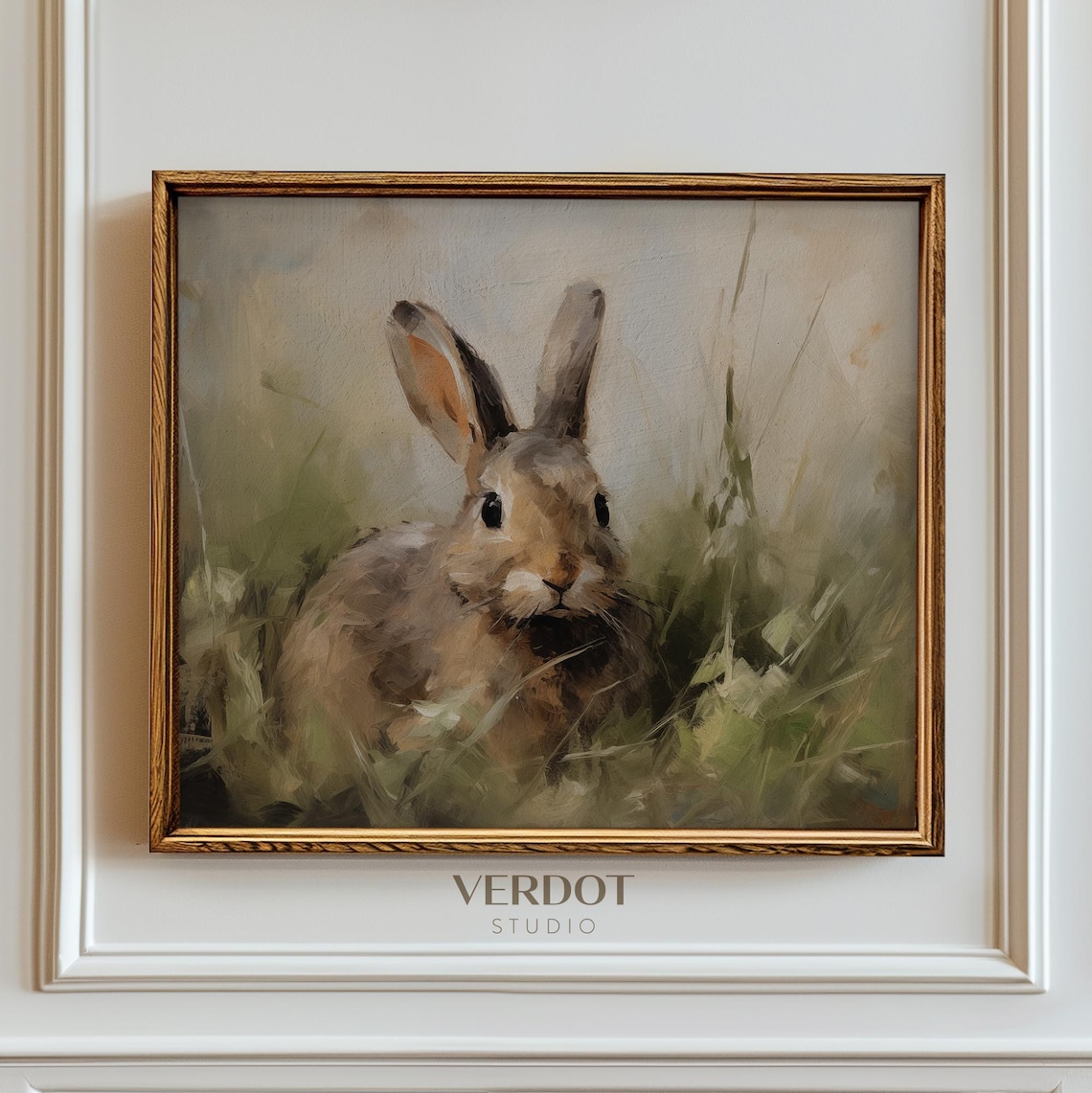 Vintage Easter Bunny Poster Print, Rustic Decor