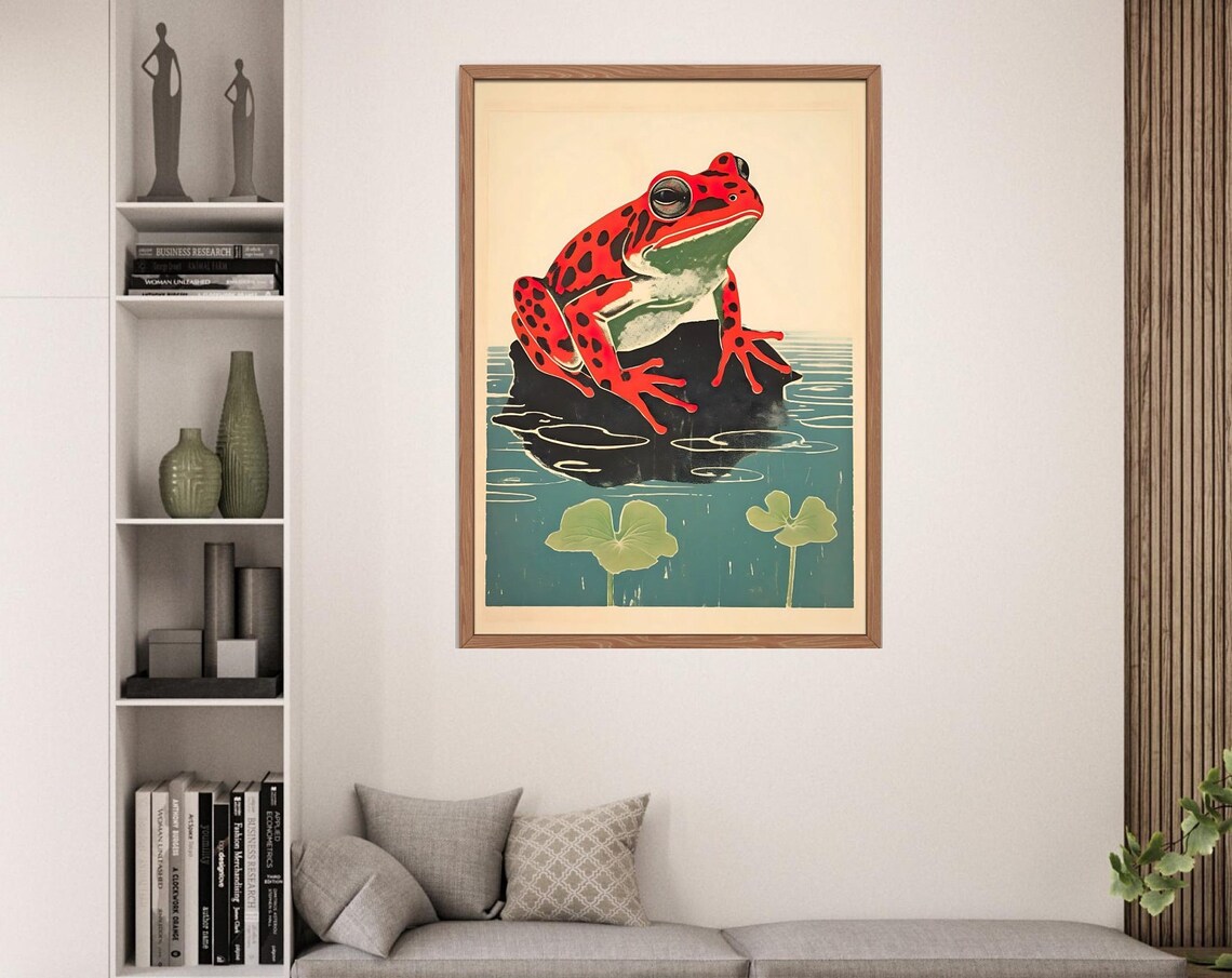 Japanese Frog Woodblock Art Print, Matsumoto Hoji - Image 7