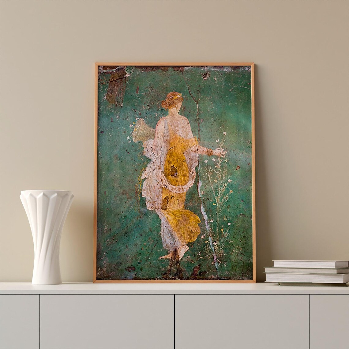 Ancient Roman Goddess Antique Oil Painting Art Print - Image 2