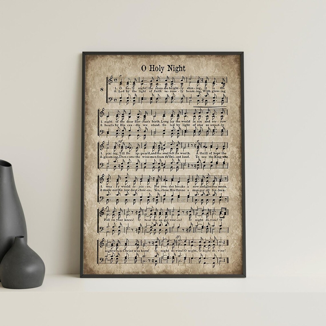 O Holy Night Vintage Christmas Carol Art Print - Image 3